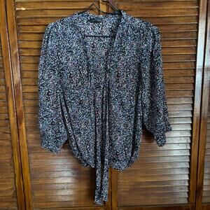 The Limited Women's Sheer Top - Colorful Geometric, 3/4 Sleeve - Size XS